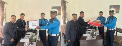 Modern Indian School donated a Computer and a Printer to Kirtipur Traffic Police.
